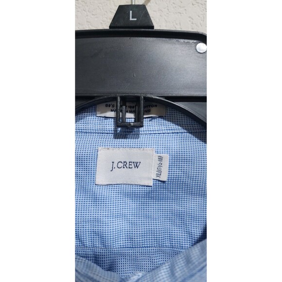 J CREW MEN'S XLARGE SKY BLUE/WHITE  LONG SLEEVE SHIRT 100% COTTON - Picture 4 of 14